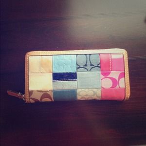 Authentic coach patchwork wallet