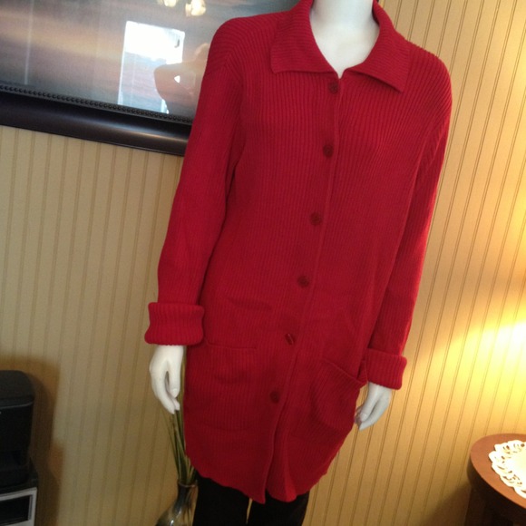 Dark red long sweater