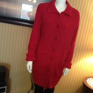 Dark red long sweater