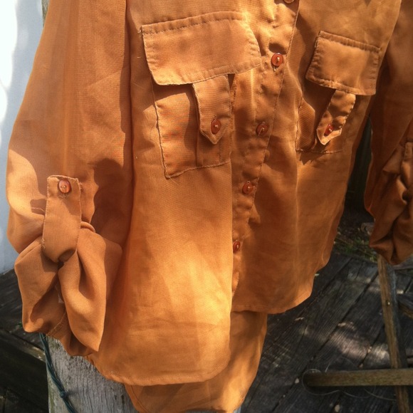 SOLD brown button down - Picture 2 of 2