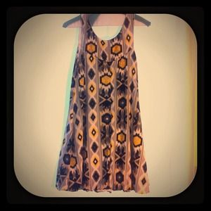Cute autumn geometric shape pattern dress!