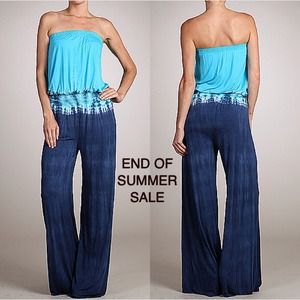 Pants & Jumpsuits - SUMMER SALE. Chic strapless tie dye jumpsuit Pants & Jumpsuits - SUMMER SALE. Chic strapless tie dye jumpsuit