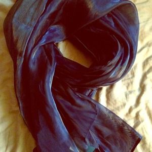 Dark blue sheer scarf, soft