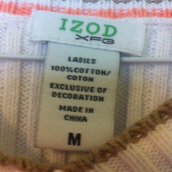 Izod white cable knit sweater - Picture 3 of 3