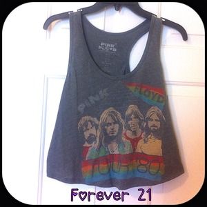 Flirty Pink Floyd grey crop top!