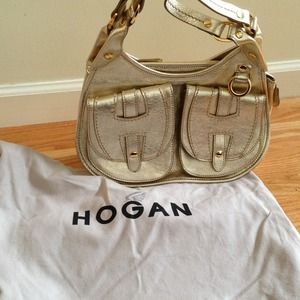 Fabulous gold Hogan handbag. 100% authentic.