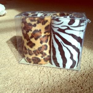Animal print boot cuffs