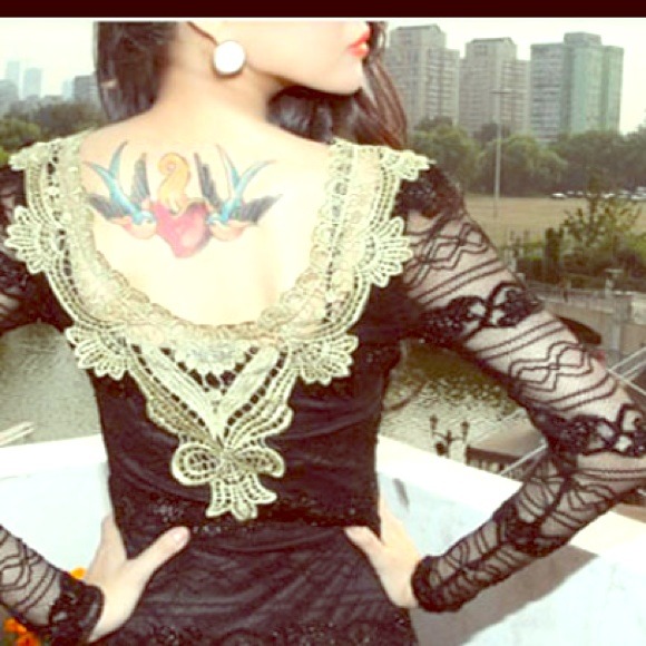 Black lace minidress