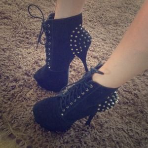Black 6in Studded Heels