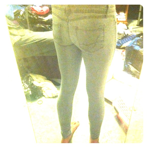 Fragile brand stretch skinny jeans, light gray