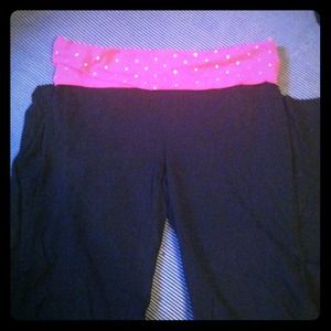Black and pink yoga pants.