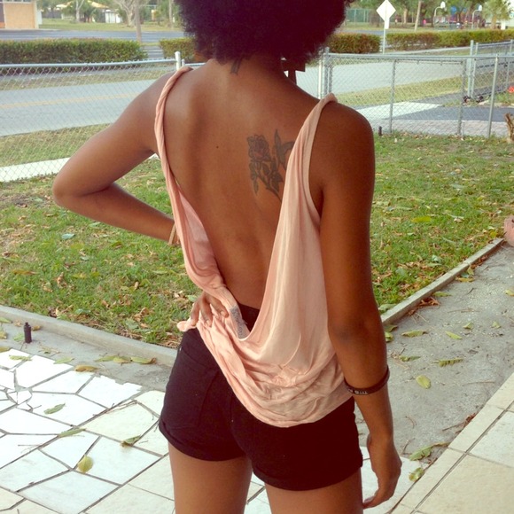 Peach low back tank top