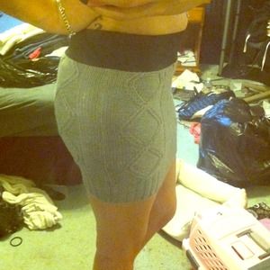 Black and gray sweater skirt