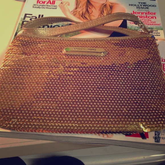 Gold Sequin Wristlet