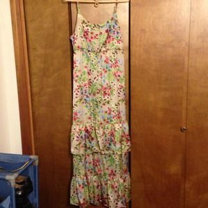 Old navy floral floor length silky dress.