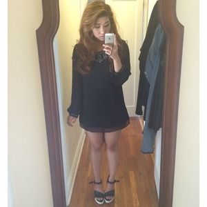 🎉HOST PICK!!🎉 Black Chiffon shift dress