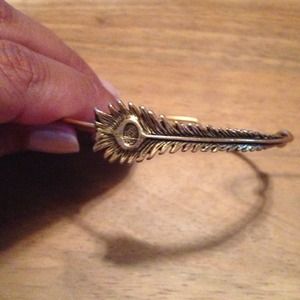 Gold peacock feather Alex and Ani