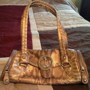 💯% Authentic KVZ Metallic Bronze Snake Handbag