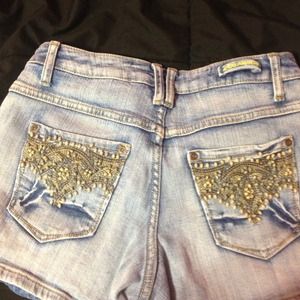 Wash out beaded shorts