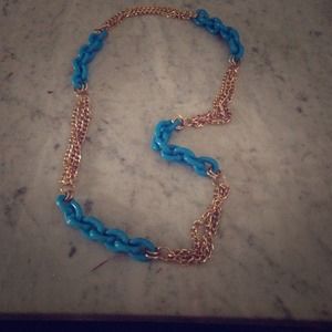 Gold and Teal Necklace