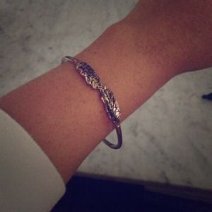 Gold leaf bangle bracelet