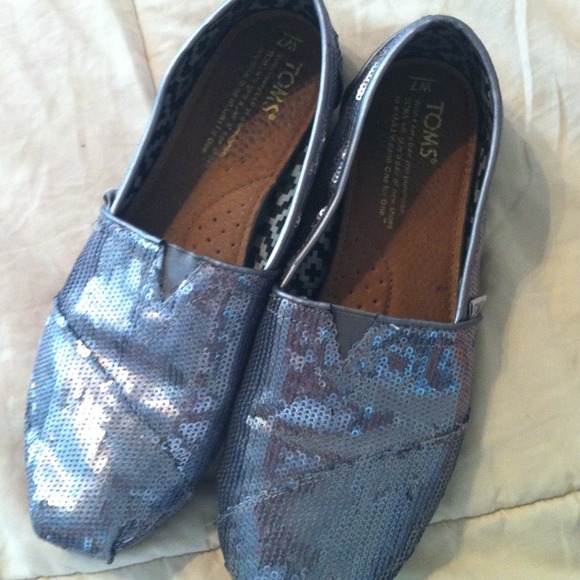 Silver Sequin TOMS