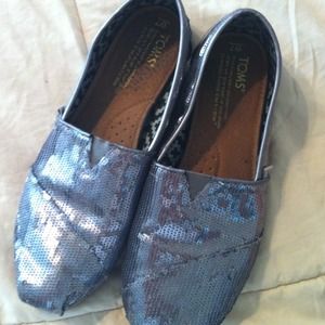 Silver Sequin TOMS