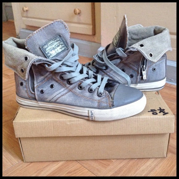 Levi's  Shoes - Levi's Sneaker! Grey, denim, zipper, hightop, fold