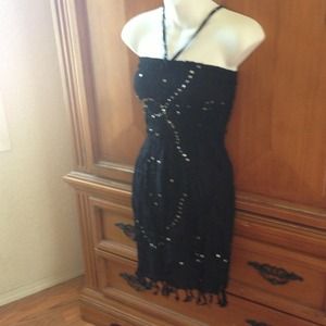 Black  or White Sequins Summer Dress