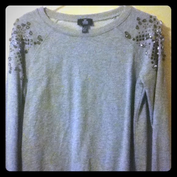 MNG Mango Studded Rhinestone Sweater