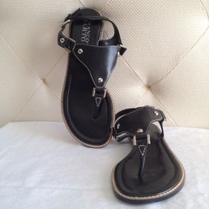 ✳SOLD✳Franco Sarto Black Leather Sandal Sz 6