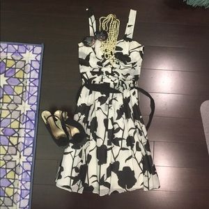 White and black floral sundress from WHBM