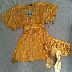 ❌HOLD...BCBG Max Azria Golden Silk Dress