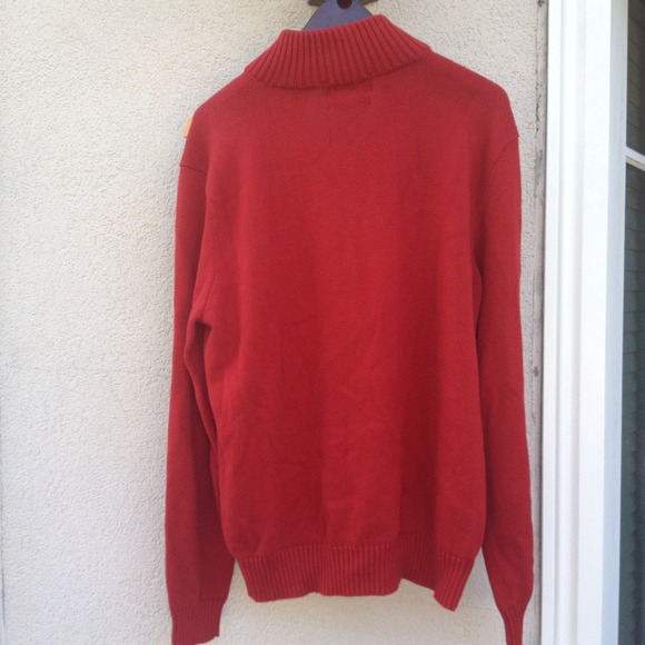 SOLD in bundle, Men's Red Polo Quarter-Zip Sweater - Picture 3 of 3