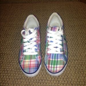 Ralph Lauren Plaid Tennis Shoes