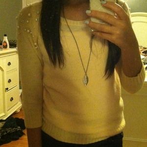 forever 21 pale pink pearl sweater