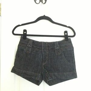Dark denim washed shorts