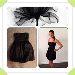 Delia's Black Hound's Tooth Strapless Dress