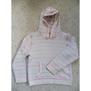 GIFTED. Little girl's Heart knit pullover hoodie