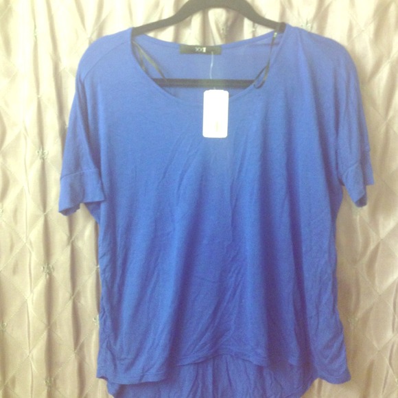 Blue flowy top