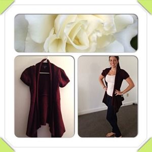 Maroon Forever 21 Ling Short Sleeved Sweater