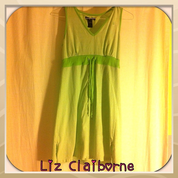 Liz Claiborne green and white dress - Picture 1 of 4