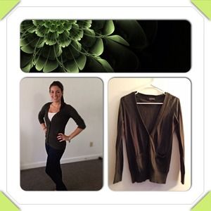 Olive Green Cotton Cardigan