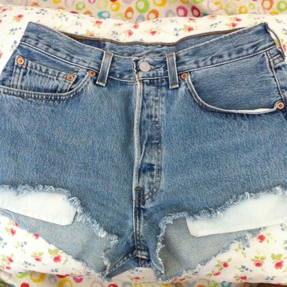 High waisted denim cutoffs