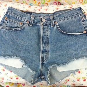 High waisted denim cutoffs