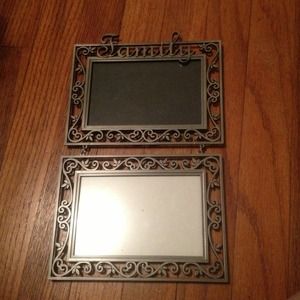 Hanging "Family" Gray Metal Photo Frames