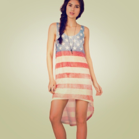 Forever 21 Dresses & Skirts - NWOT Forever 21 high low American flag dress