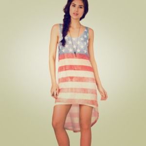 NWOT Forever 21 high low American flag dress