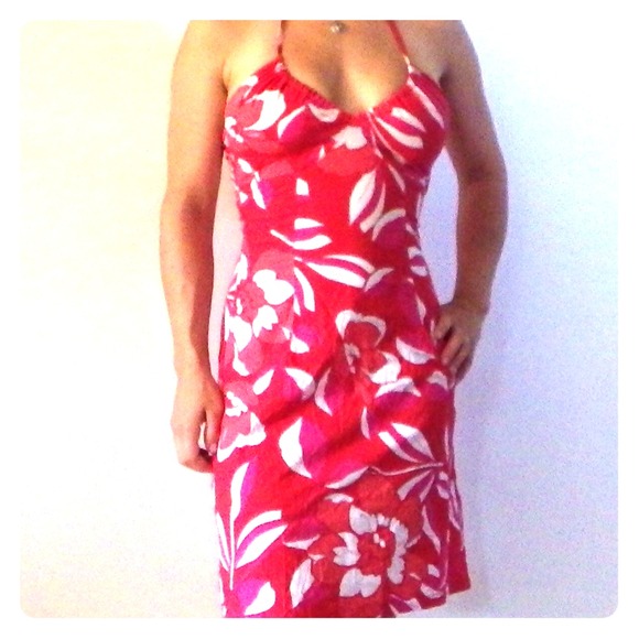 Summer Red Floral Halter Dress - H&M - 6