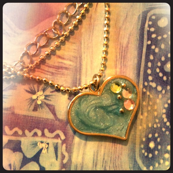 Blue heart necklace